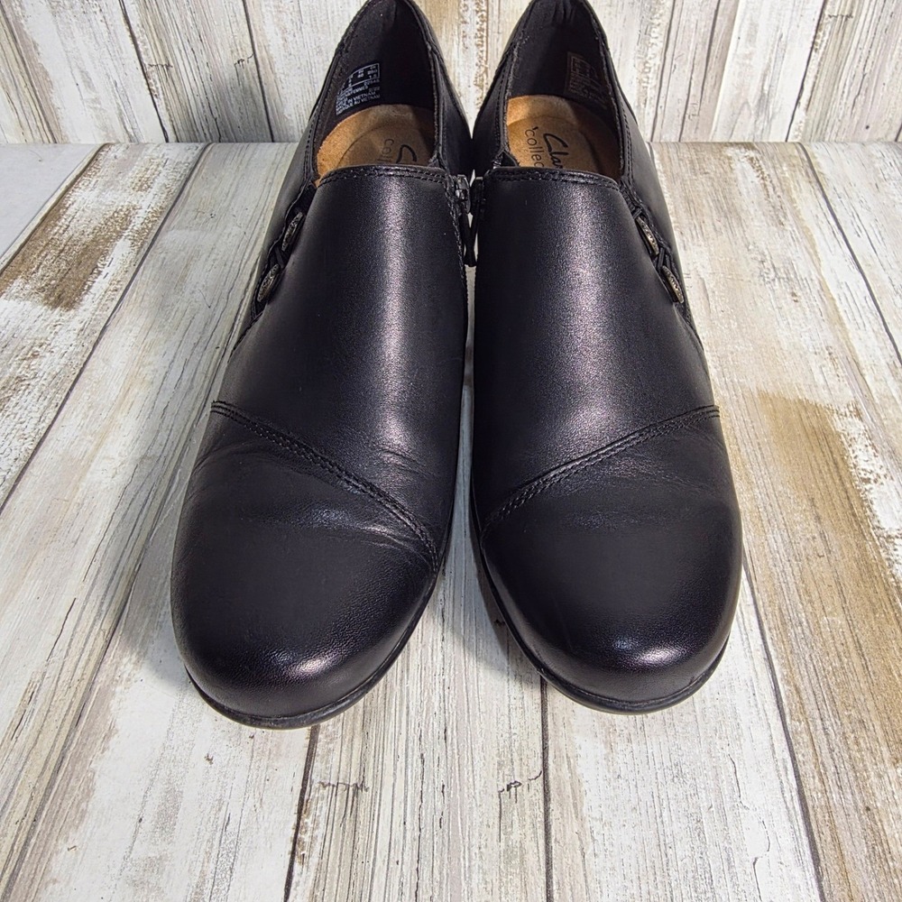 Clarks Collection Womens Black Leather Heeled Booties Shooties Size 9 M 26128442 - Picture 12 of 12